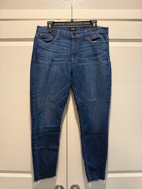 Hudson Jeans Indigo Frayed Hem Ankle Jeans
